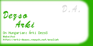 dezso arki business card